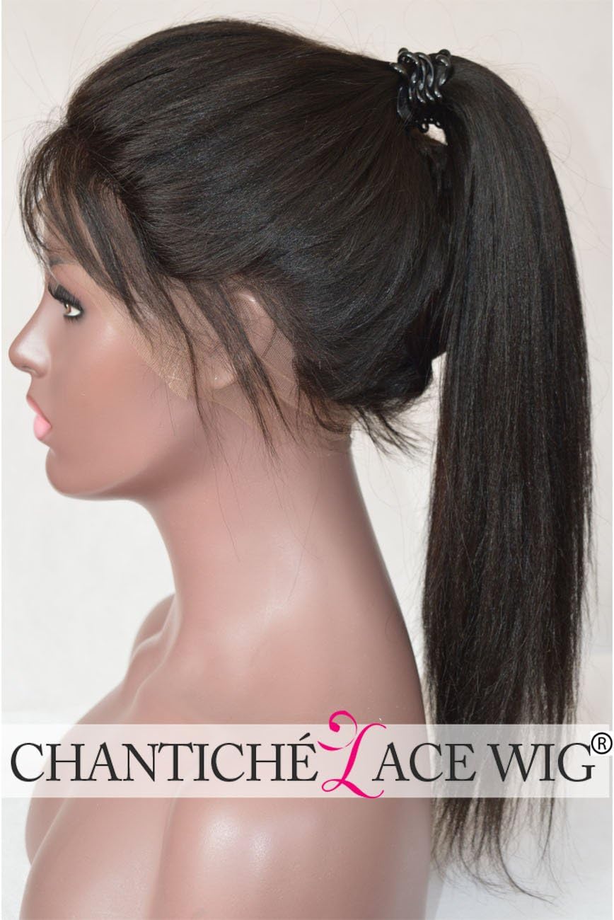 Chantiche Full Lace Wig with Baby Hair, Light Yaki Human Hair Wig Brazilian Remy Wigs for Black Women 22inch Natural Color