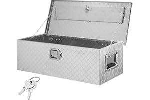 VEVOR Heavy Duty Aluminum Truck Bed Tool Box, Diamond Plate Tool Box with Side Handle and Lock Keys, Storage Tool Box Chest B