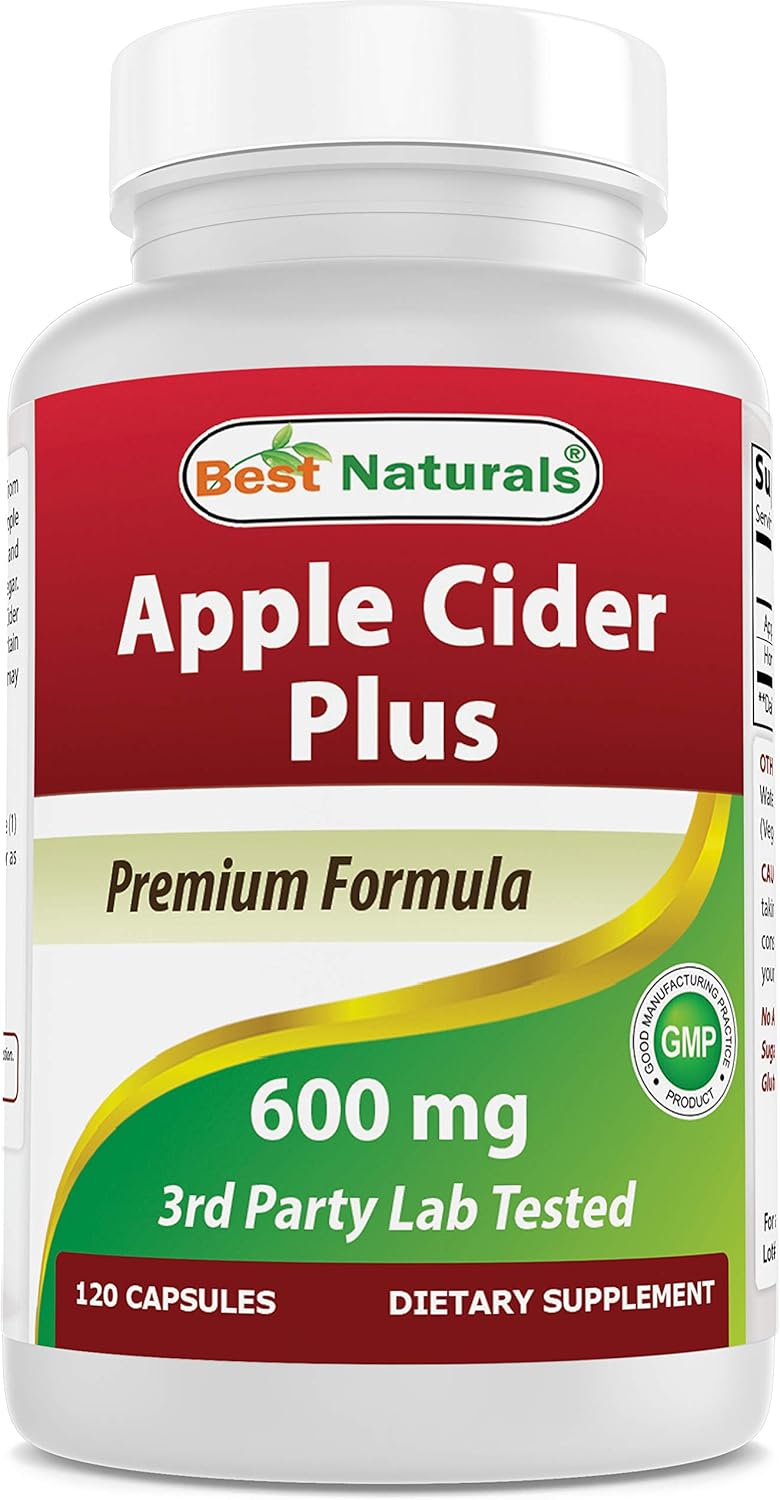 Best Naturals Apple Cider Vinegar Plus 500 Mg 120 Capsules Amazon.co