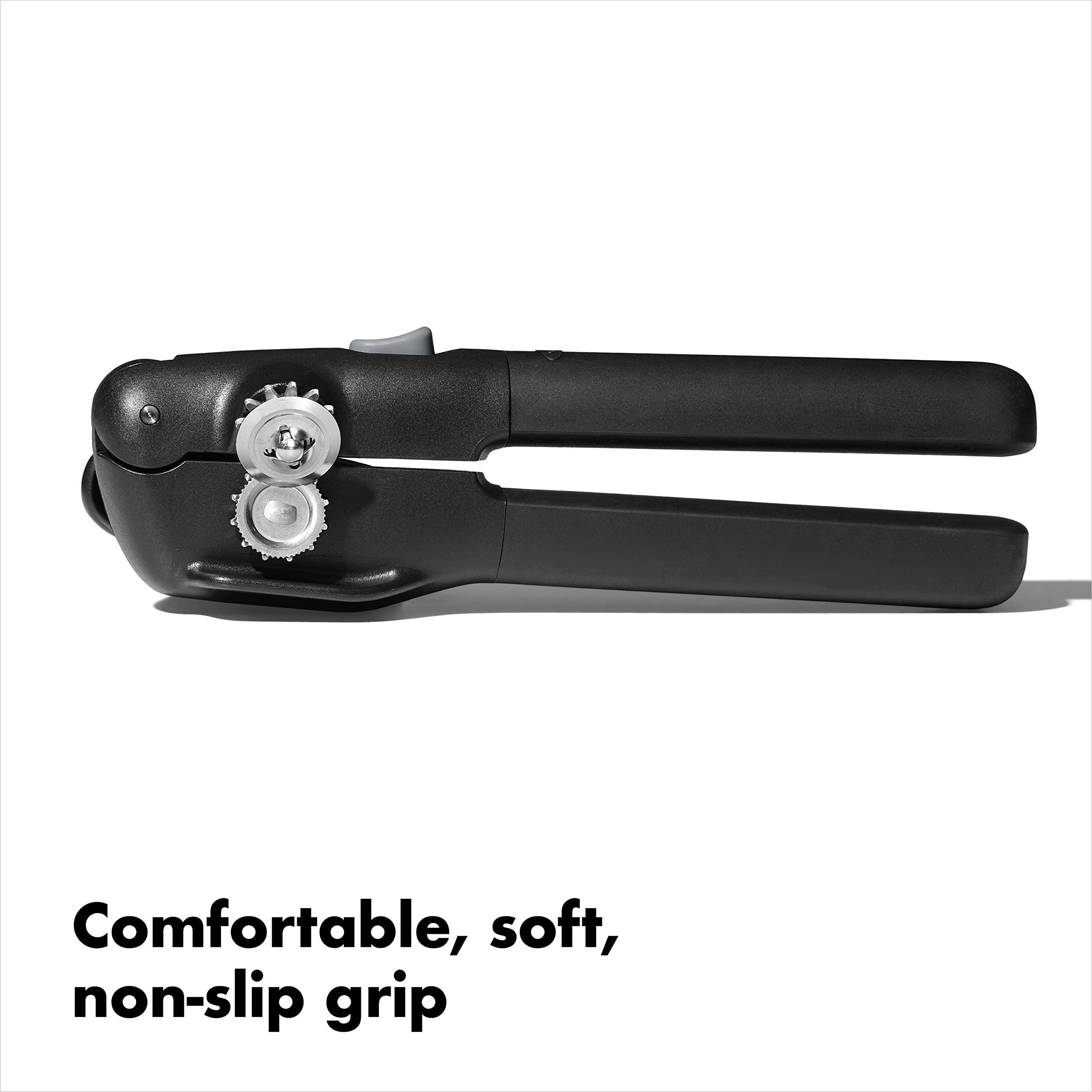 OXO Good Grips Lock & Go Can Opener, Manual Can Opener with Locking Arms and Easy-Release Button, Handheld Kitchen Gadget, Compact Kitchen Utensil for Everyday Use