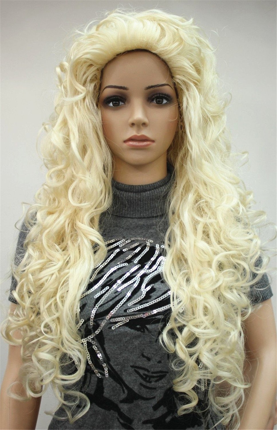 Lydell Women's wig Black/Red-brown Long Curly Hairstyles Hair Synthetic Full Wigs (613 Blonde)