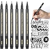 AKARUED Calligraphy Pens Kits for Beginners: 6 Pack Calligraphy Set, Modern Caligraphy Brush Pen for Writing, Journaling, Dra
