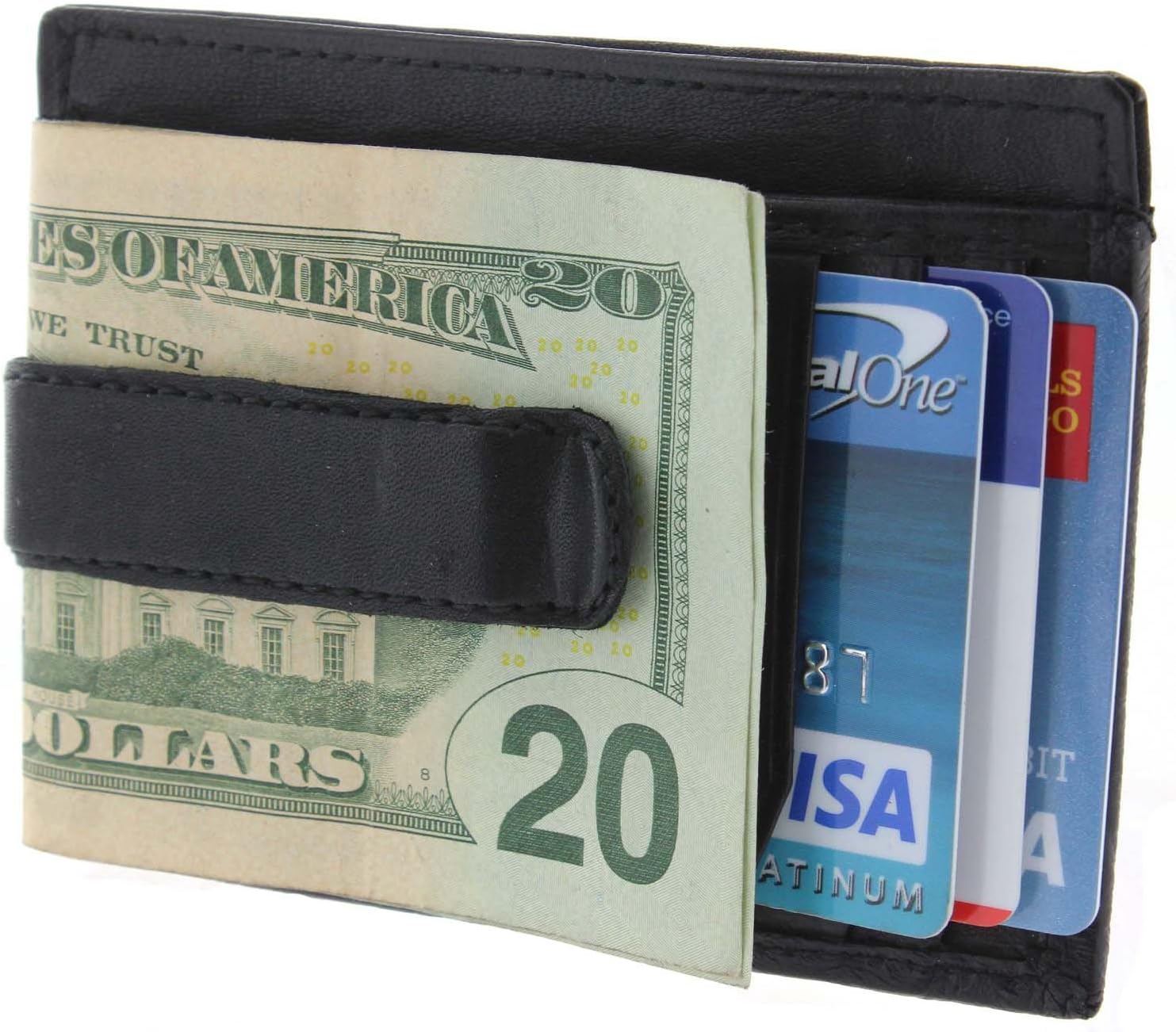 Viosi(TM) Men's Leather Money Clip Front Pocket Wallet