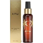 Dry Bronzing Tanning Oil Spray - La Playa | Vegan Quick Tan Accelerator for Indoor Tanning | Tan Intensifier Body Spray with Coconut Oil | Travel Size 3.38 Fl Oz
