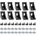 BLCCLOY 10 Sets Black 2020 Series Aluminum Profile Connector Set, 10pcs Corner Bracket, 20pcs T Nuts and Hex Screw Bolt for Slot 6mm 20S Aluminum Rail Accessories