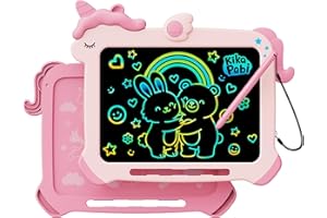 Toys for Girls Boys, Colorful Doodle Board Drawing Tablet, Memo Board, Drawing Pads with Lanyard, Travel Educational Toys Gif