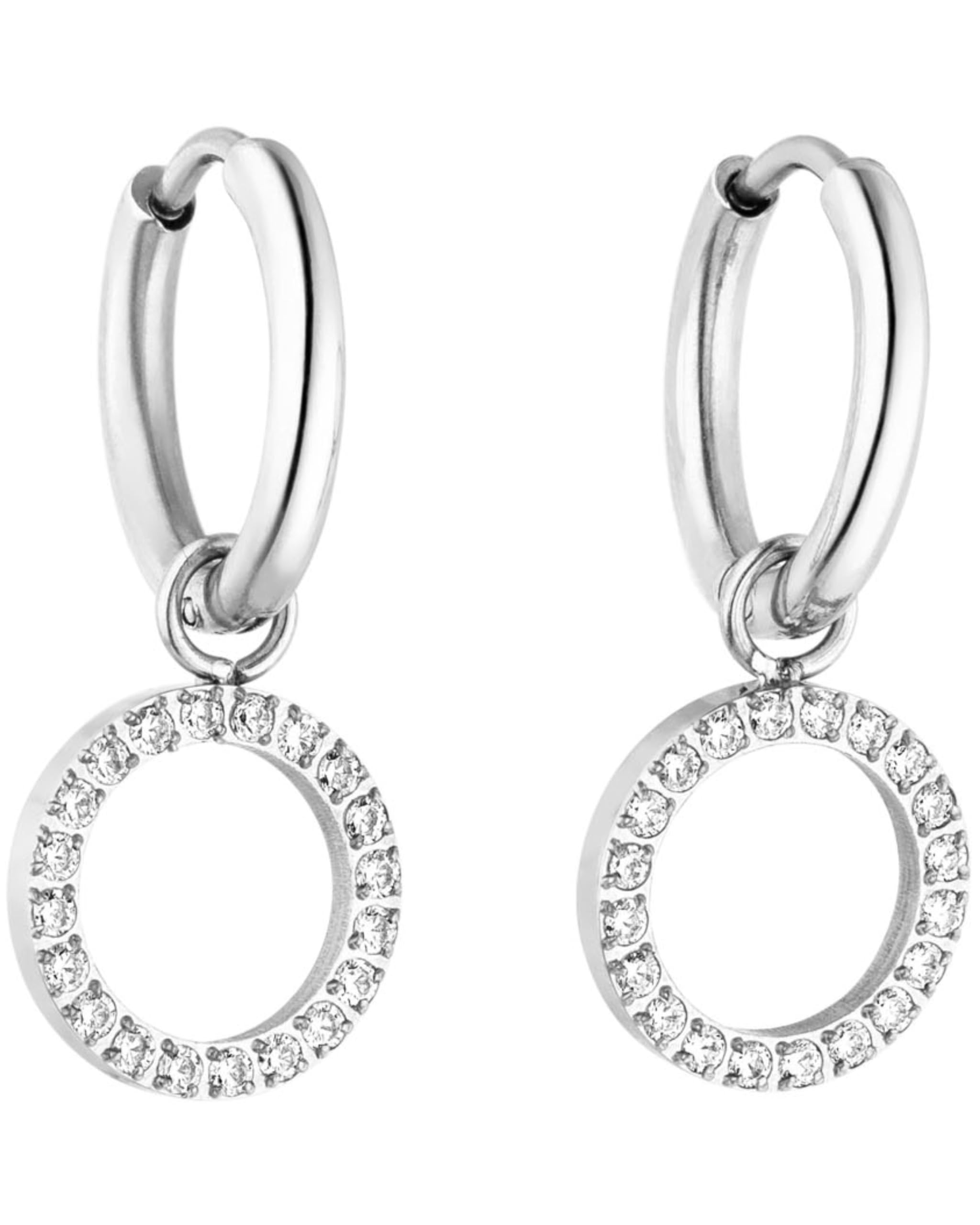 PURELEI® Closed Glow Earrings (silver) – stainless steel jewelry – Water-resistant earrings for women – 0.55 inch diameter – Fashion jewelry for your individual look