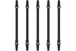 DORART Mask Extender Strap, Adjustable Ear Savers for Masks, Elastic Mask Holder, Anti-Tightening Fabric Masks Straps Extension Hook for Back of Head Kids Adults Women Men - Black (5PCS)