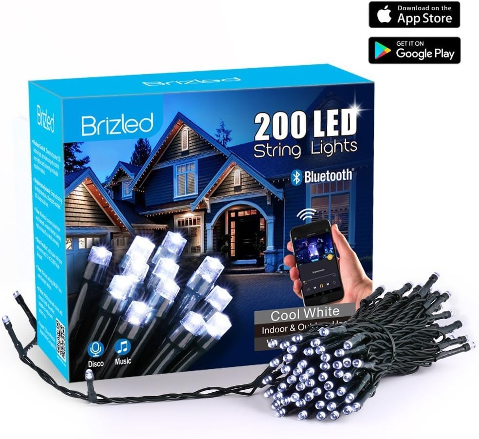 Bluetooth Smart Fairy Lights with UK Adapter (Plug in) 65ft 200 LED