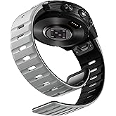 Bandletic R-Lite Fit Magnetic Band Compatible with Garmin Instinct Watch Bands - Silicone Rugged Quick Fit 22mm Strap for Fenix E/8/7/6/5/Forerunner 965/955/945/935/745/Epix 2/Approach S70/S62/S60