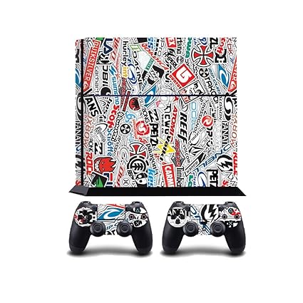 StickerBomb Extreme Sports Logos Print PS4 PlayStation 4 Vinyl Wrap / Skin / Cover / Aufkleber/ Folie fur Sony PlayStation 4 