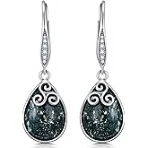 ROMANTIC WORK Sunflower/Spike/Paw Print/Highland Cow/Platypus/Octopus/Ballerina/Alien Earrings 925 Sterling Silver Moonstone Crystal Dangle Earrings Birthday Jewelry Gifts for Women Wife