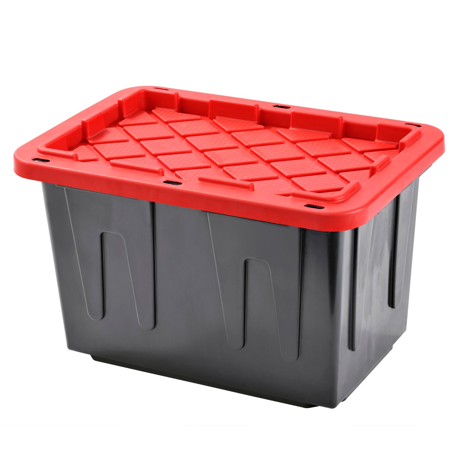 Muscle Rack PT23GSLBR4 Plastic Heavy Duty Storage Tote Box, 23 Gal