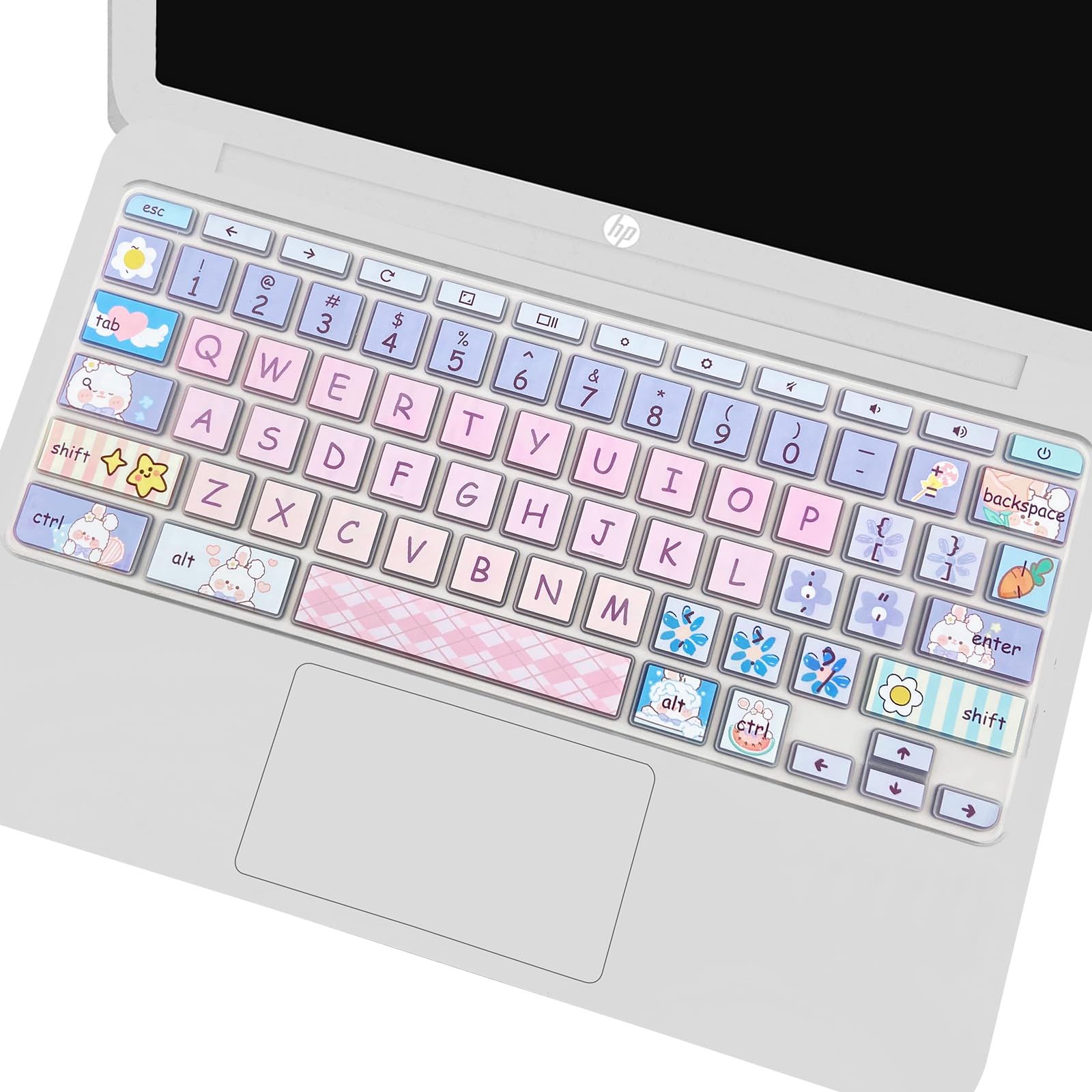 Photo 1 of Cute Silicon Keyboard Cover Skin for HP Chromebook 11 x360 11.6", Chromebook 11 G2/G3/G4/G5/G6 EE/G7 EE 11.6’’,HP Chromebook 14-ca 14-ak14-X Series, HP Chromebook 14 G2 G3 G4 G5, Cute Bunny