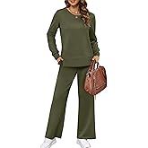 XIEERDUO Women's 2 Piece Lounge Sets Side Slit Outfits Wide Leg Tracksuit Comfy Loungewear Fashion Sweatsuit S-3XL