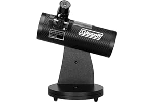 Coleman AstroWatch D76mm x 300mm Newtonian Reflector Telescope (15x-150x Magnification) - Carbon Fiber Finish