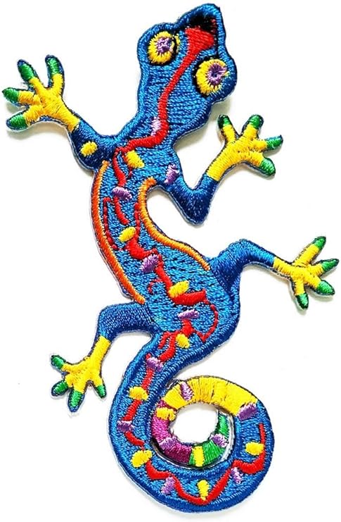 Amazon Com Blue Lizard Gekko Chameleon Salamander Animals Fantasy Cartoon Embroidered Logo Sew On Patch Clothes Bag T Shirt Jeans Biker Badge Applique For Teenage Diy Handmade Fashion Costume Arts Crafts Sewing