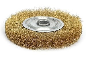 OVENOT 5 Inch Copper Wire Wheel Pure Brass Brush for Bench Grinder Metal Polishing for Deburring for Adhesion Replacement Accessories XIAOYING