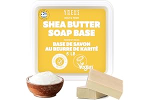 Skin Said Yes Shea Butter Soap Base - 5Lb Melt and Pour Soap Making Supplies with Organic Shea Butter - No Palm Oil, Vegan, Antioxidant-Rich and Gentle on the Skin - Crafting Recipe Book Included