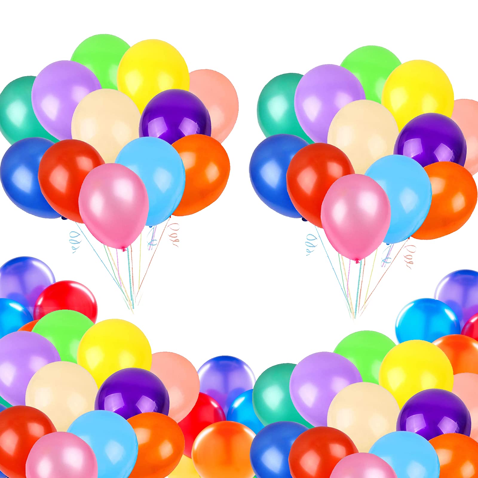 5 inch Multicolor Rainbow Balloons Matte Latex Balloons, 100Pcs Small Balloons.Decoration Party Balloon Helium Balloon Thick Balloons.for Wedding Engagement LGBT Birthday Party Easter Carnival