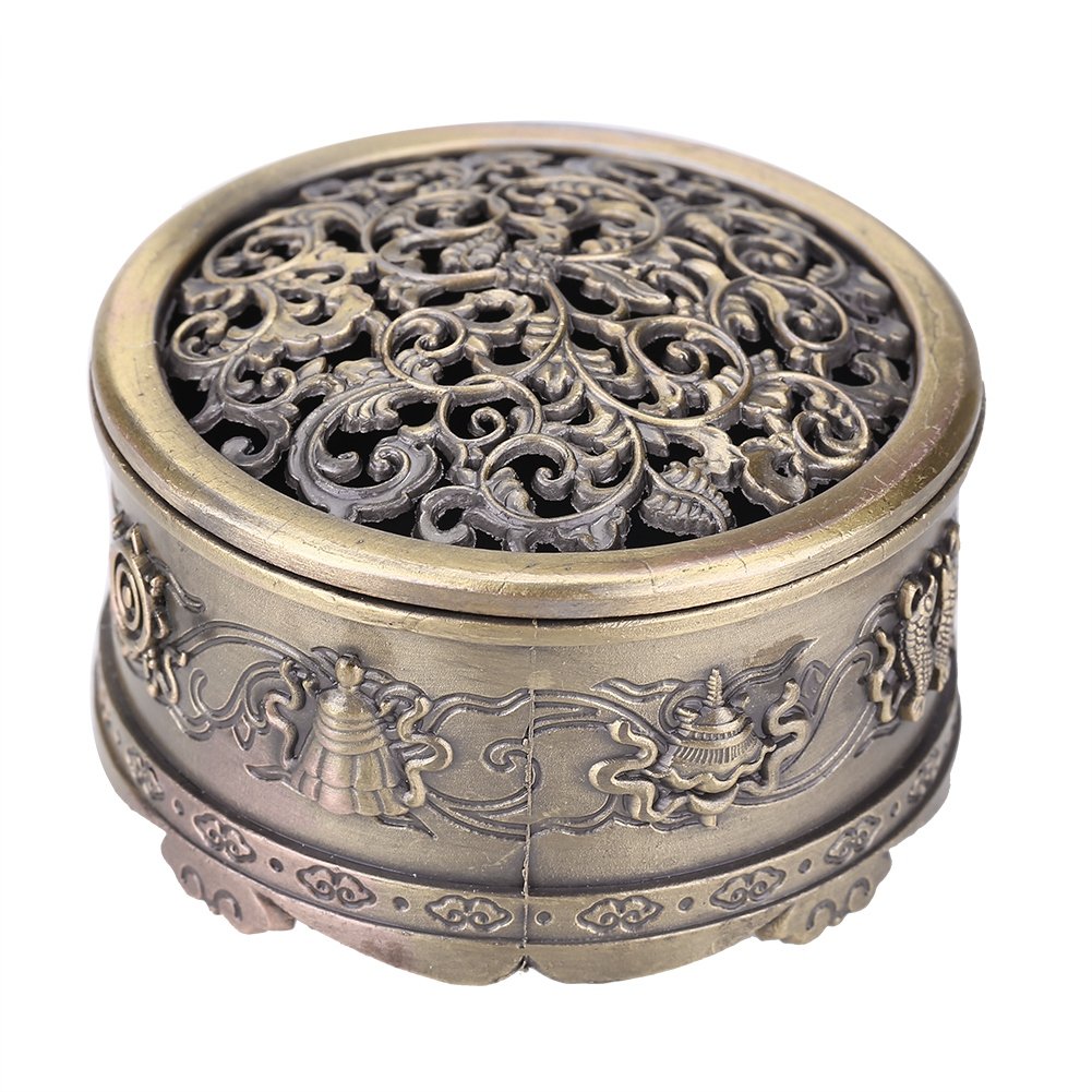 Fdit Incense Burner Chinese Traditional Incense Holder Room Or Home Decoration (Round)