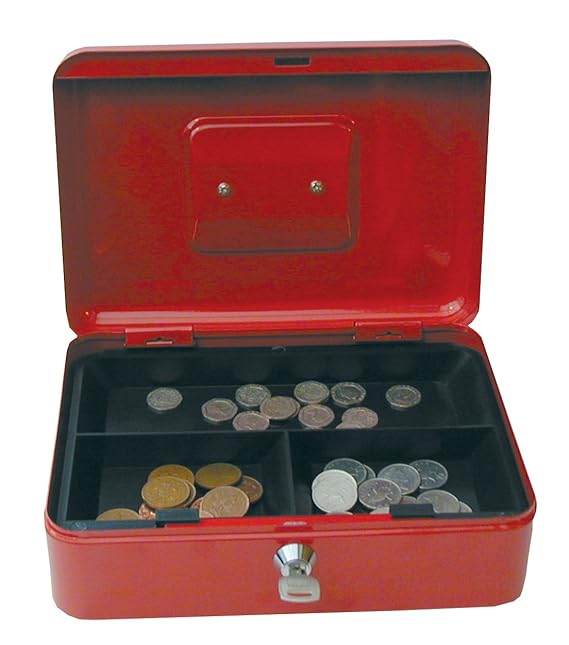 Cathedral 25 cm 10Inch Value Metal Cash Box Red Amazon.co.uk