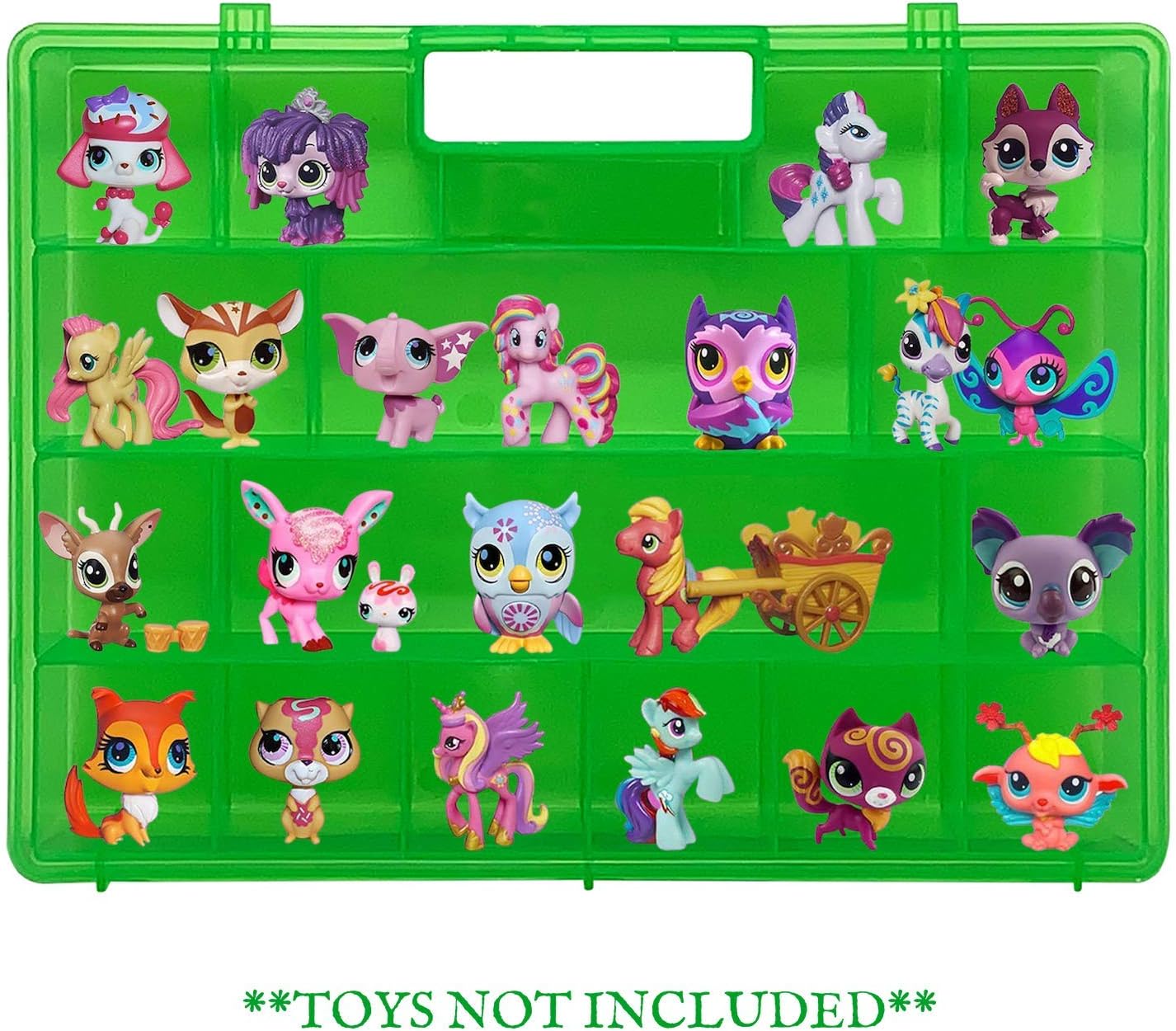 Life Made Better, Longer Lasting, New More Valuable Model, Fun Favorite Green Toy Storage Carrying Box Compatible with Littlest Pet Shop Figures & Toys, Made for Kids by LMB, Organize & Protect