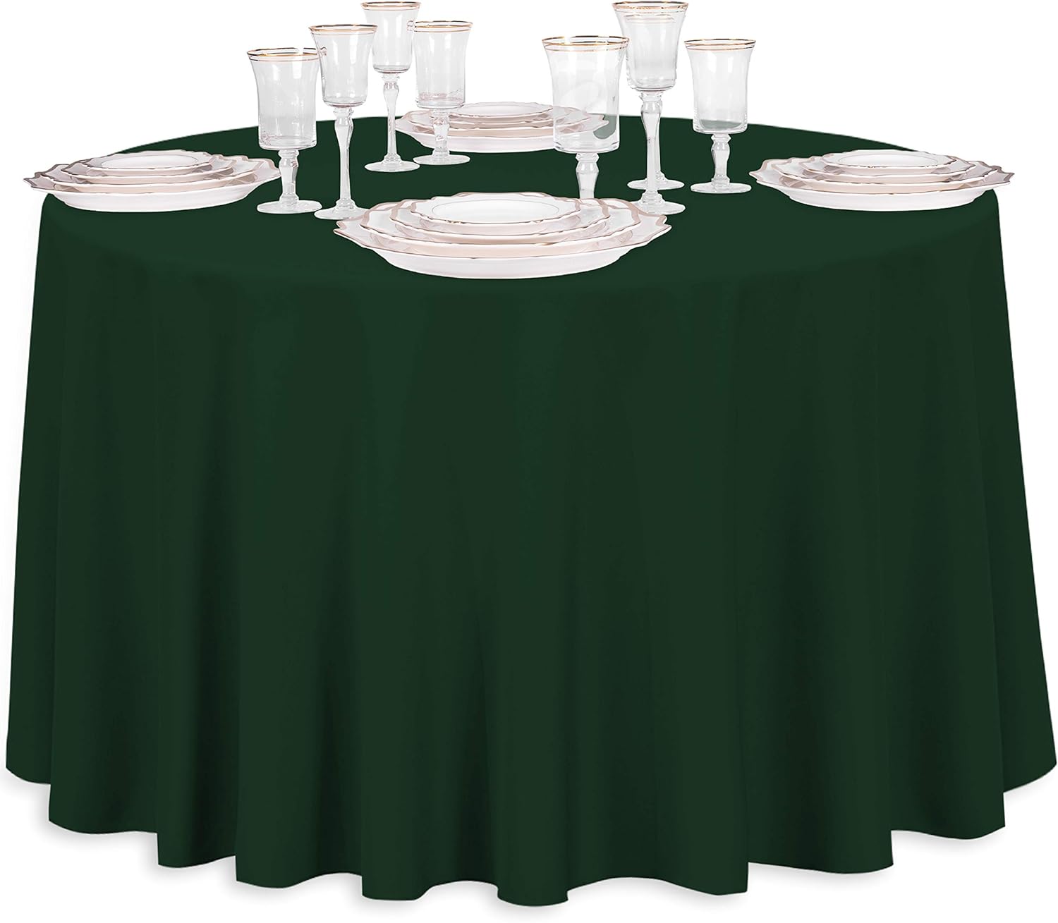 LinenTablecloth 120-Inch Round Polyester Tablecloth Black: Home & Kitchen