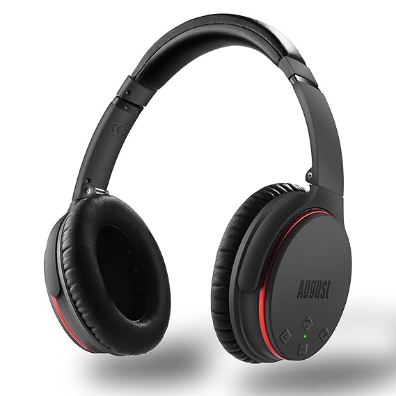 Active Noise Cancelling Kopfhörer mit Bluetooth v4.1 - August EP735 - Aktive Geräusch-Unterdrückung Over-Ear (Multipoint, Mik