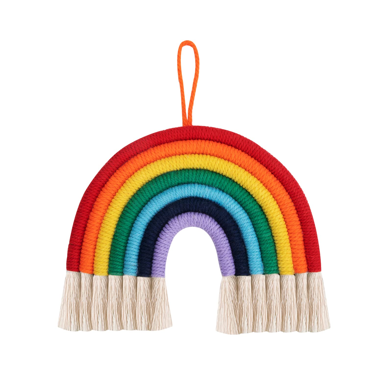Johotone Rainbow Wall Decor Macrame Wall Hanging Decoration Woven Tassel Tapestry for Bedroom Nursery Baby Kids Rooms