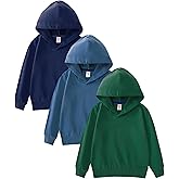 GFQLONG 3 Pack Toddler Lightweight Hoodie Sweatshirt, Kids Boys Girls Sports Long Sleeve Pullover Tops