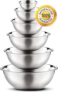 Tazones para Mezclar de Acero Inoxidable (6 Piezas). Bowl de Cocina en