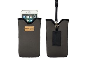 Tainada Neoprene Shockproof Phone Sleeve Pouch Carrying Case for Men Women w/Neck Lanyard, Belt Loop Holster for iPhone 16/15/14 Pro Max, 16/15/14 Plus, 16e, Samsung S25+, S24, A56, Z Fold7, 6 (Gray)