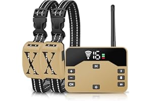 TEQHOME Wireless Dog Fence, 2-in-1 Electric Dog Fence System for 2 Dogs with Training Collar & Remote, IP65 Waterproof, 2024 Safety Pets Containment System for All Dogs, Cover Up to 8 Acre(20-850ft)