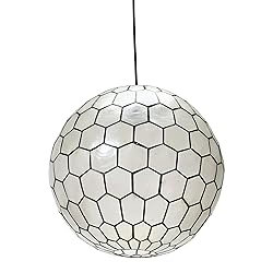 Creative Co-Op Capiz Honeycomb Ceiling Light