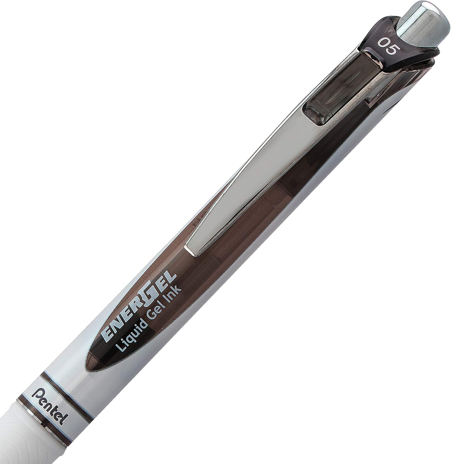 Pentel Gel Ink Pen, EnerGel Pearl RTX0.5mm, Fine Point, Needle Tip, Black Ink, Box of 12 (BLN75PW-A): Office Products