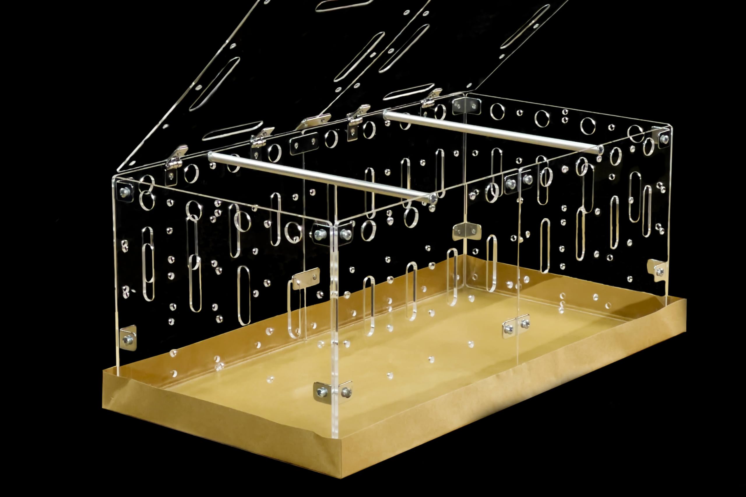GuineaLoft™ Acrylic Cage (Model-C) - Small 2x1 ft Open Cage with Lid for a Single Guinea Pig, Disposable Bottom, Connectable, DIY Extendable - Visit the Guinea Loft Store to See It All