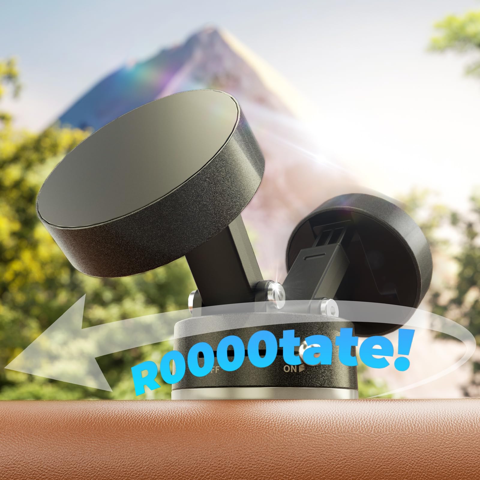 Foldable Vacuum Magnetic car Phone Holder for Magsafe, 360° Rotatable Suction Phone Mount, Strong Suction Cup Magnetic Car Phone Holder for iPhone, Samsung, All Smartphones & All Car Models