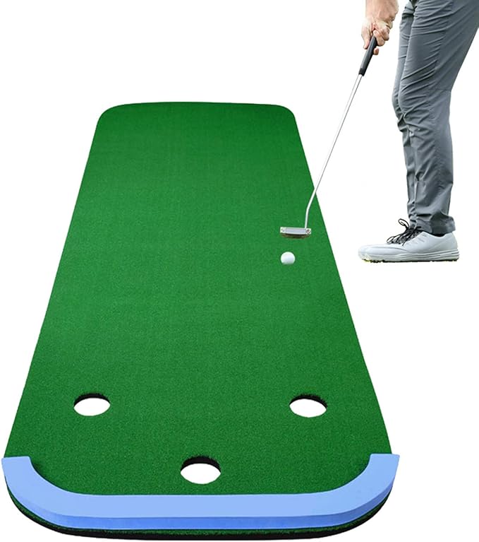 Alfombrilla verde para putt de golf, greens de práctica para interiores
