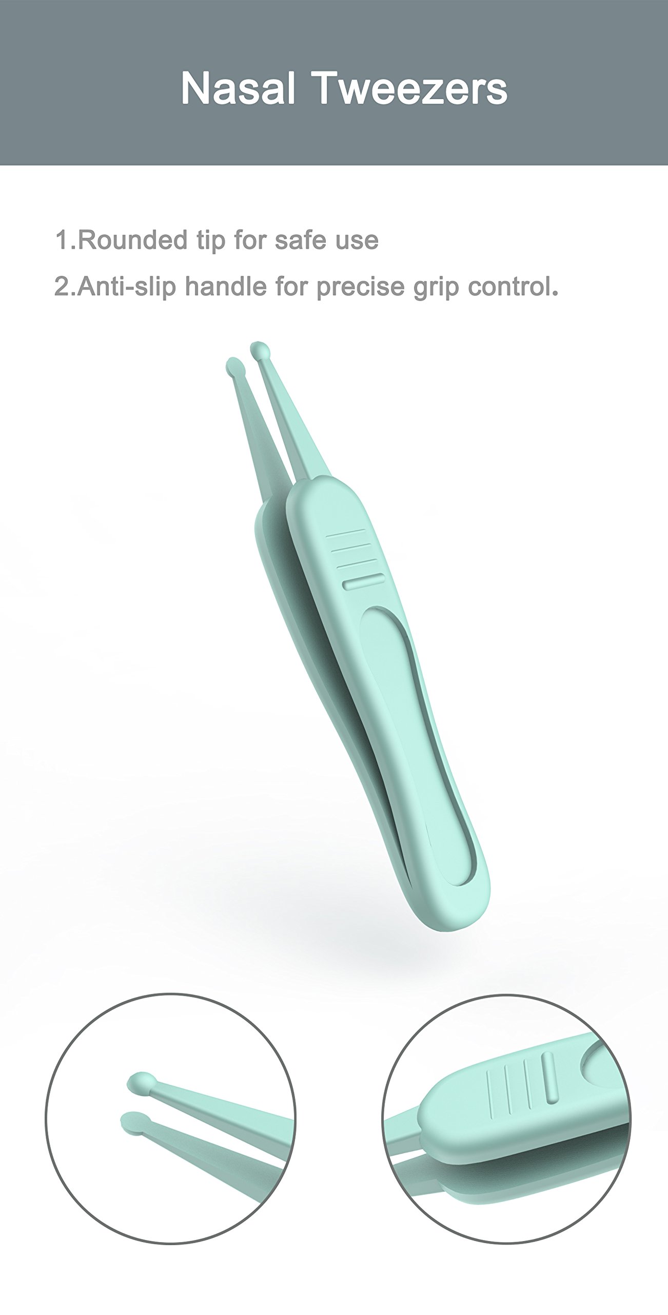 Baby Manicure Set by ARRNEW | 4-in-1 Grooming Kit with Baby Bear Case, Nail Clipper, Scissor, File & Tweezer | Baby Nail Care Kit for Newborn, Infant & Toddler | Safe and Comfortable | (Light Blue)