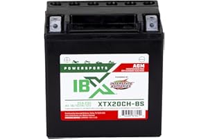 Interstate Batteries YTX20CH-BS 12V 18Ah Powersports Battery 230CCA AGM Rechargeable Replacement for Motorcycles, ATVs, Scooters, Snowmobiles (XTX20CH-BS)