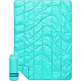 Rumpl Travel Puffy Blanket, Ultra-Packable Travel-Size Warmth and Comfort, Seafoam
