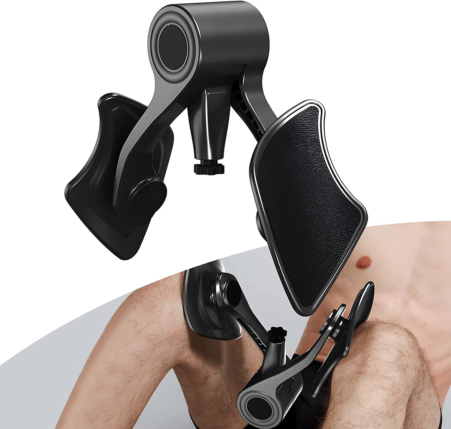 DRZHEAM Thigh Toner Pelvic Floor Inner Thigh Exerciser Strengthener for Women and Men Adjustable Strength Inner & Outer Thigh Exerciser,Leg Maste,Home Gym Exercise Equipment (Black)