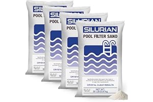 U.S. SILICA US Silica 4 Pack Silurian 20 Grade Angular Pool Filter Sand, Washed and Screened Angular Particles, Ideal for Pool Filtration and Optimal Water Clarity