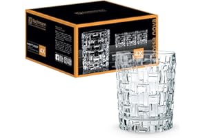 Nachtmann Dancing Stars Bossa Nova Collection Whiskey Tumblers | Set of 4 Clear Crystal Glass for Scotch, Cocktail, Liquor or