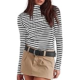 Darong Long Sleeve Turtleneck Women Stretch Long Sleeve Tops Fitted Tee Shirt