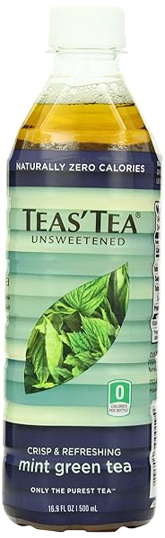 TEAS’ TEA MINT GREEN TEA, UNSWEETENED, 16.9 OUNCES...
