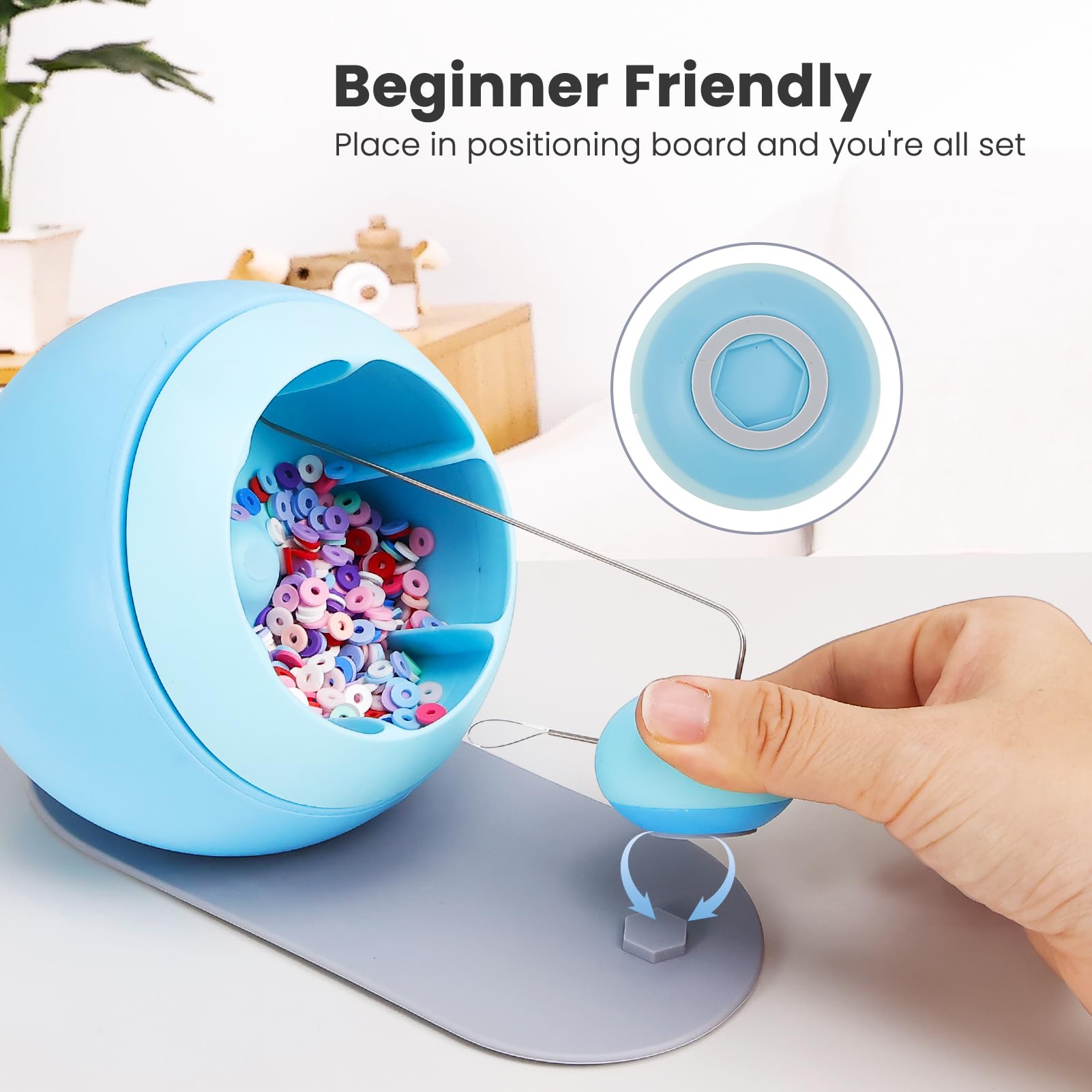 Tilhumt Bead Spinner, Bracelet Spinner Electric Bracelet Maker Machine with Beginner Friendly Positioning Mat and for Jewelry Bracelets Making