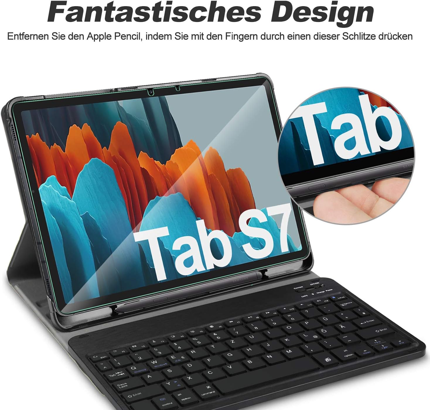 Mause Tastaturen Eingabegerate Pu Schutzhulle Hulle Mit Magnetisch Abnehmbarer Kabellose Tastatur Fur Samsung Galaxy Tab S7 Deutsches Qwertz Eltd Tastatur Hulle Fur Samsung Galaxy Tab S7 Rosegold Sm T870 875 11 Zoll