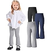 Witwot 3 Pack Baby Girls Flare Pants Soft Cotton Toddler Bell Bottom Leggings Infant Clothes Size 18M-5T